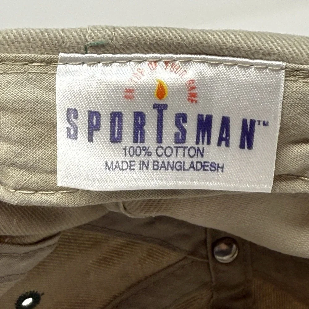 Vintage Sportsman Embroidered Trout Dad Hat Cap Strap Back‎ 100% Cotton Khaki